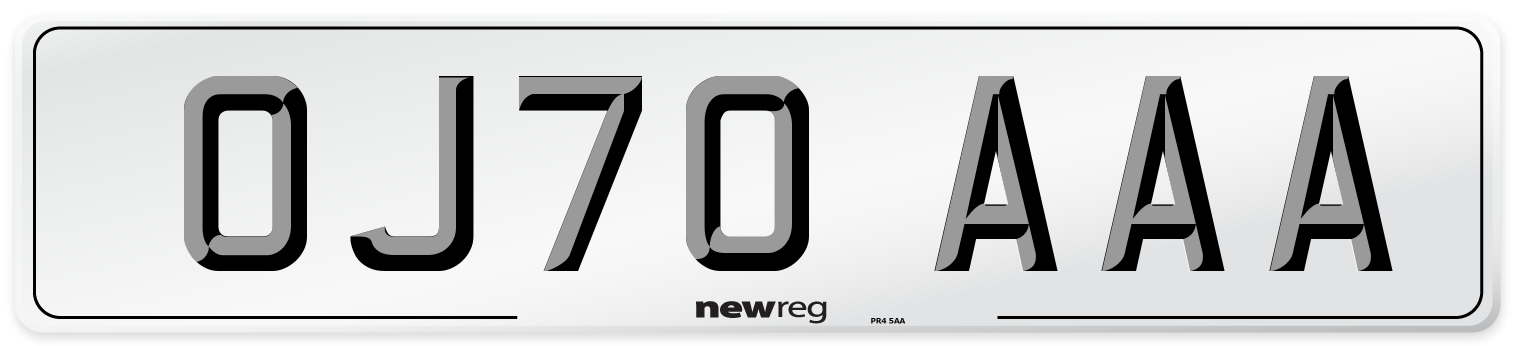 OJ70 AAA Number Plate from New Reg